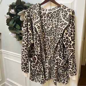 Leopard Print Robe Hooded Supersoft Robe S/M